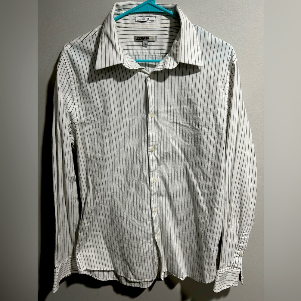 Large Express 1MX pinstripe dress shirt